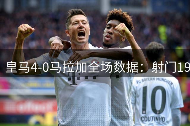 皇马4-0马拉加全场数据：射门19-14，射正8-1，得分机会4-0